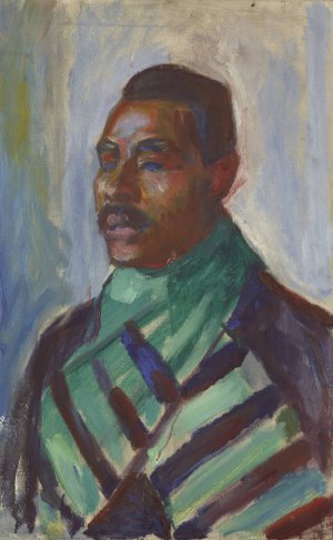 African with Green Scarf by Edvard Munch Oil Painting