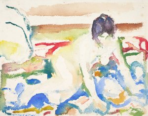 Akt pa monstret teppe by Edvard Munch Oil Painting