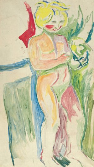 Alma Mater; Standing Child by Edvard Munch Oil Painting