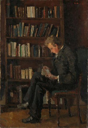 Andreas Reading by Edvard Munch Oil Painting