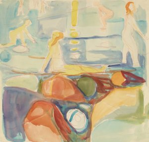 Badende kvinner, asgardstrand by Edvard Munch Oil Painting