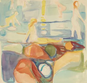 Badende kvinner, asgardstrand Oil painting by Edvard Munch