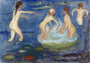 Bathing Girls by Edvard Munch Oil Painting