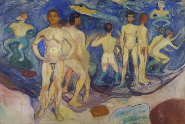Main Product Photo of Bathing Young Men  Painting by Edvard Munch