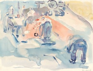 Bygningsarbeid by Edvard Munch Oil Painting