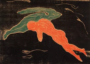 Encounter in Space by Edvard Munch Oil Painting