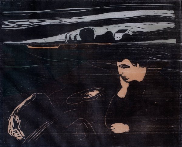 Main Product Photo of Evening  Painting by Edvard Munch
