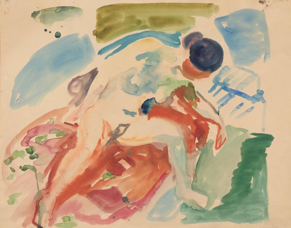 Female Nude  by Edvard Munch - Hand-Painted Oil Painting Reproduction