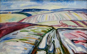 Field in Snow by Edvard Munch Oil Painting