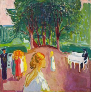 Flirting in the Park by Edvard Munch Oil Painting