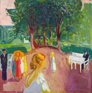 Flirting in the Park by Edvard Munch Oil Painting