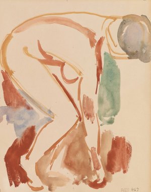 Framoverboyd kvinneakt by Edvard Munch Oil Painting