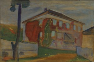 House with Red Virginia Creeper by Edvard Munch Oil Painting