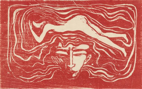 In the Man's Brain  by Edvard Munch - Hand-Painted Oil Painting Reproduction