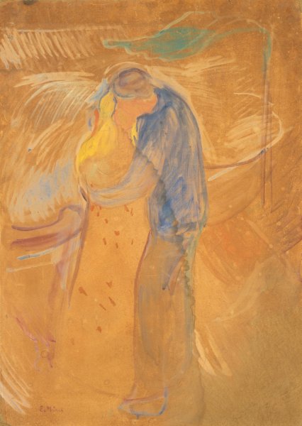 Kiss  by Edvard Munch - Hand-Painted Oil Painting Reproduction