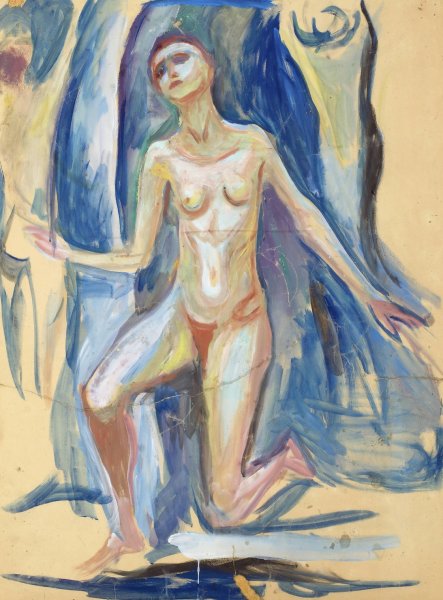 Main Product Photo of Kneeling Female Figure  Painting by Edvard Munch