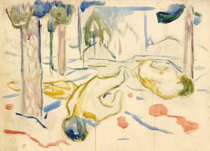 Landskap og dode kropper by Edvard Munch Oil Painting