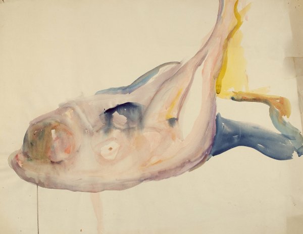 Main Product Photo of Liggende akt med hevede ben  Painting by Edvard Munch