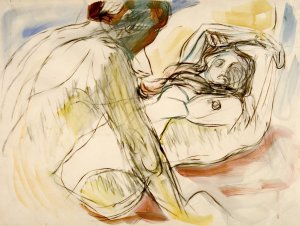Mann og kvinne by Edvard Munch Oil Painting