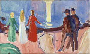 Meeting on the Beach by Edvard Munch Oil Painting