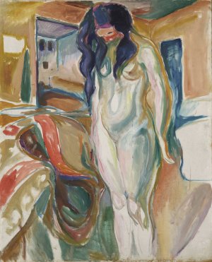 Model by the Wicker Chair by Edvard Munch Oil Painting