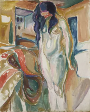 Model by the Wicker Chair by Edvard Munch Oil Painting