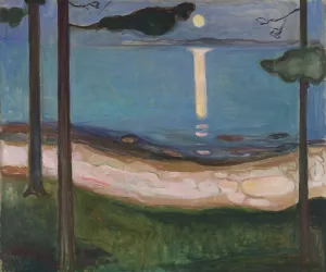 Moonlight by Edvard Munch Oil Painting
