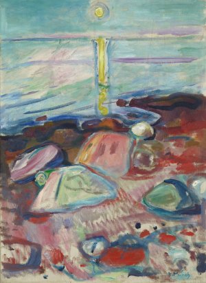 Moonlight on the Beach by Edvard Munch Oil Painting