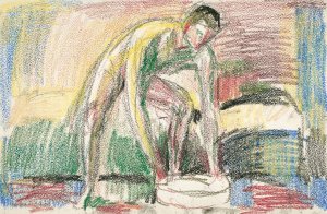 Naken mann vasker fottene by Edvard Munch Oil Painting
