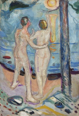 Nude Couple on the Beach by Edvard Munch Oil Painting