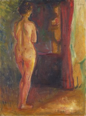 Nude in Front of the Mirror by Edvard Munch Oil Painting