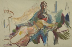 Old Man with Naked Woman on his Lap by Edvard Munch Oil Painting