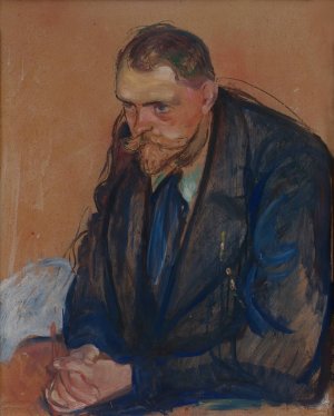 Portrait of Helge BackstrOm by Edvard Munch Oil Painting