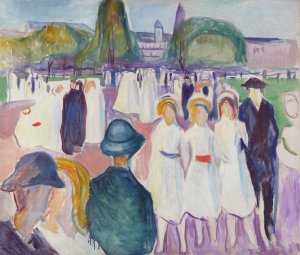 Promenade in Spring by Edvard Munch Oil Painting