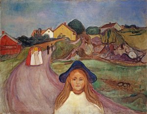 Road In Aasgaardstrand by Edvard Munch Oil Painting