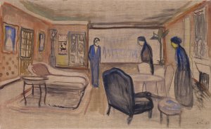 Scene of Ibsen's 'Ghosts' by Edvard Munch Oil Painting