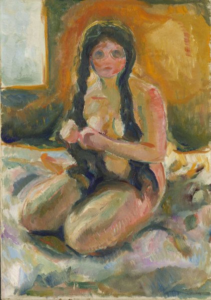 Seated Nude  by Edvard Munch - Hand-Painted Oil Painting Reproduction