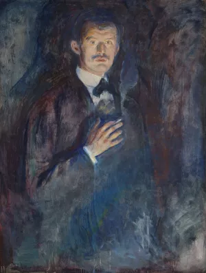 Self-Portrait with Cigarette by Edvard Munch Oil Painting