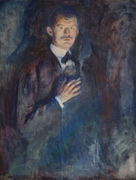 Main Product Photo of Self-Portrait with Cigarette  Painting by Edvard Munch