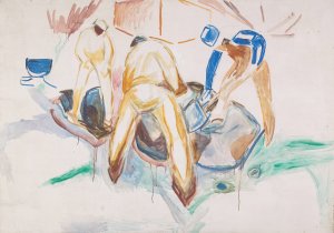 Street Workers in Snow by Edvard Munch Oil Painting