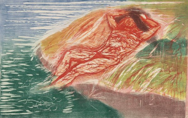 Sunbathing I  by Edvard Munch - Hand-Painted Oil Painting Reproduction