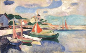 Taarbaek Harbour by Edvard Munch Oil Painting