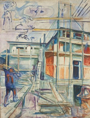 The Building Of The Winter Studio by Edvard Munch Oil Painting