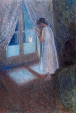 The Girl by the Window Oil painting by Edvard Munch