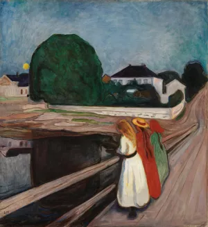 The Girls on the Bridge by Edvard Munch Oil Painting