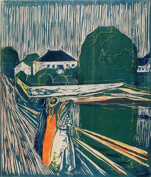 Main Product Photo of The Girls on the Bridge  Painting by Edvard Munch