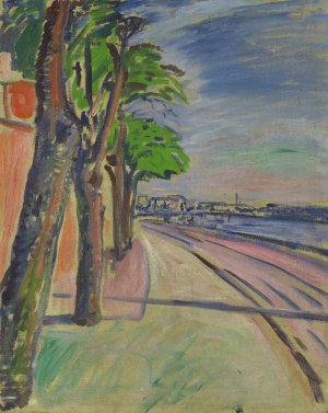 Trees By The Canal by Edvard Munch Oil Painting