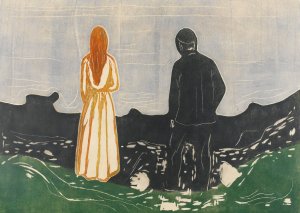 Two Human Beings. The Lonely Ones by Edvard Munch Oil Painting
