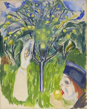 Two Women in the Garden Oil painting by Edvard Munch