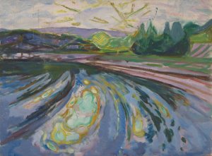 Waves Against The Shore by Edvard Munch Oil Painting